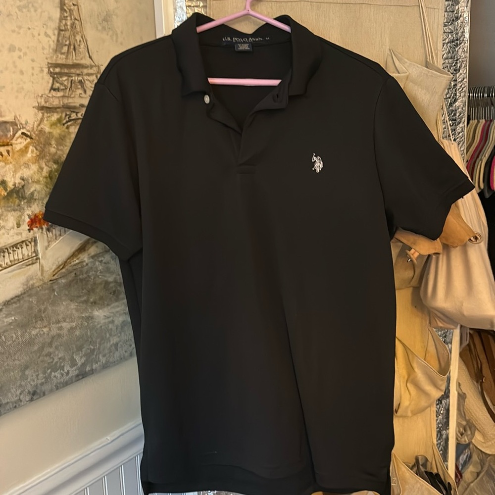 Men’s black polo shirt